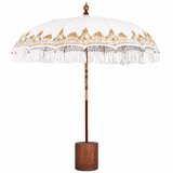 Balinežanski suncobran s bazom Krema i smeđa Ø 210-220 cm | shoptok.hr