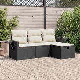  4-dijelni set vrtnih sofa od poliratana s jastucima crni | shoptok.hr