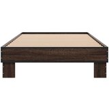 vidaXL Posteljni okvir rjav hrast 90x200 cm inženirski les in kovina | Shoptok.si