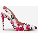 Boto Embellished High Heels Sandals With Roses White Vevessa | shoptok.hr