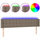  LED uzglavlje smeđesivo 203x16x78/88 cm od tkanine | shoptok.hr