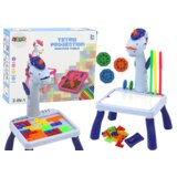 Projektor za crtanje sa stolićem i tetris igrom plavi jednorog 2u1 Cijene