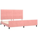  Posteljni okvir z vzglavjem roza 200x200 cm žamet, (20907284) | Shoptok.si