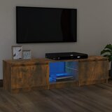 vidaXL TV ormarić s LED svjetlima boja dimljenog hrasta 140x40x35,5 cm Cijene