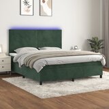  The Living Store Box spring postelja z vzmetnico LED tem. zelena 160x200cm žamet - Box Spring Postelja, (21490318) Cene