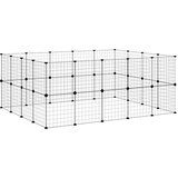  Kavez za ljubimce s 36 panela i vratima crni 35 x 35 cm čelični | shoptok.hr