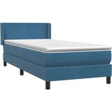 Box spring postelja z vzmetnico temno modra 80x220 cm žamet, (21792397) | Shoptok.si