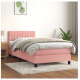  Box spring postelja z vzmetnico roza 90x200 cm žamet | Shoptok.si