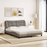  Postelja z vzmetnico taupe 160x200 cm blago, (21216085) | Shoptok.si