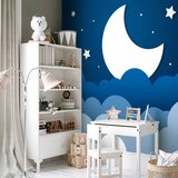 Foto tapeta - Moon dream - clouds on a dark blue sky with stars for children 100x70 Standard | shoptok.hr