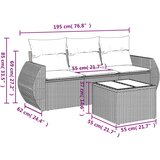  4-dijelni set vrtnih sofa od poliratana s jastucima crni | shoptok.hr