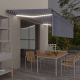  Tenda na ručno uvlačenje s roletom LED 5 x 3 m plavo-bijela | shoptok.hr