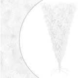 vidaXL Obrnjena umetna novoletna jelka s stojalom bela 210 cm | Shoptok.si