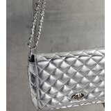 Gemre Silver Quilted Crossbody Bag Quartilla | Shoptok.si
