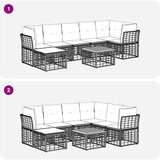  Zunanja garnitura za sedenje 8 pcs Naravna in krem bela, (5000272030) | Shoptok.si