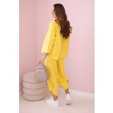 Kesi Włoski Cotton sweatshirt pants set yellow | Shoptok.si