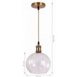 Brilagi LED luster na sajli RETRO GLASS 1xE27/60W/230V prečnik 25 cm zlatna/prozirna | Eponuda.com