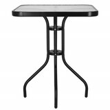springos stakleni kvadratni vrtni stol, crni 60 x 60 cm | shoptok.hr