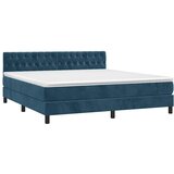  Krevet box spring s madracem LED tamnoplavi 180x200 cm baršun | shoptok.hr