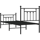  Metalni okvir kreveta uzglavlje i podnožje crni 75x190 cm | Eponuda.com