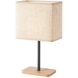 Fischer & Honsel Črna/v naravni barvi namizna svetilka s tekstilnim senčilom (višina 30 cm) Kate – Cene