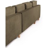 Bonami Selection Zelena raztegljiva kotna sedežna garnitura iz rebrastega žameta (desni kot/v obliki črke "U") Tori – | Shoptok.si