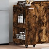  The Living Store Omarica s kolesi dimljeni hrast 60x22x79 cm inženirski les - Omarica, (21441091) Cene