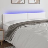 vidaXL LED posteljno vzglavje belo 180x5x78/88 cm umetno usnje Cene