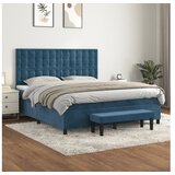 vidaXL Box spring postelja z vzmetnico temno modra 160x200 c Cene