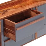  Komoda siva 120 x 30 x 55 cm od masivnog drva | shoptok.hr