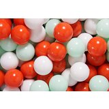 MeowBaby Set plastičnih žogic, 7 cm, 50 kos: oranžna/mint/bela, (21333639) | Shoptok.si