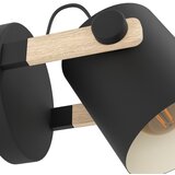 Eglo Hornwood zidna lampa E27, pomična, crna/drvo | shoptok.hr