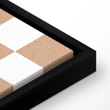  Slika - Checkerboard Pattern - Brown-White Grid with a Subtle Noise 80x120 U crnom drvenom okviru | shoptok.hr