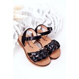 Kesi Children's Sandals With Snake Pattern Black Baxlee | Shoptok.si