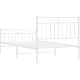  Metalni okvir kreveta uzglavlje i podnožje bijeli 100x190 cm | shoptok.hr