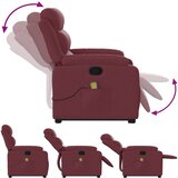  Masažni naslonjač na podizanje od tkanine crvena boja vina | shoptok.hr