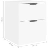  Nočna omarica 2 kosa bela 40x40x50 cm iverna plošča, (20623936) | Shoptok.si