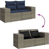  Vrtna garnitura - 8-dijelni set vrtnih sofa od poliratana s jastucima sivi bagrem - Siva sa spremištem 1 | shoptok.hr