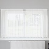 vidaXL Čipkasta zavjesa sa zavjesama Cvjetni Bijela 200 x 180 cm Poliester | shoptok.hr