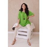 Kesi Włoski Włoski Oversized blouse with pendant bright green Cene
