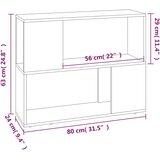 Ormarić za knjige / pregrada siva boja hrasta 80 x 24 x 63 cm | Eponuda.com