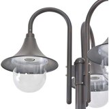 vidaXL Vrtna ulična svetilka E27 220 cm aluminij 3 žarnice bronasta | Shoptok.si