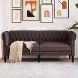  Kavč dvosed Chesterfield temno rjava tkanina, (21113580) Cene