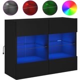 Maison Chic Stenska TV omarica - TV stojalo - Televizijska omarica z LED lučkami črna 78,5x30x60,5 cm, (21701119) Cene