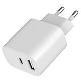 Gembird TA-UC-2AC12-01 USB punjac, 2-port USB-A+ USB-C, 2.4 A, white | ePonuda.com