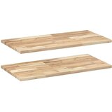  Plutajuće police 2 kom 80x40x2 cm Neobrađeno puno drvo akacije | Shoptok.si