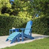 The Living Store vrtni stol adirondack s stolčkom za noge hdpe aqua moder - vrtni stol, (21427621) Cene