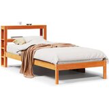 vidaXL Posteljni okvir z vzglavjem voščeno rjava 100x200 cm borovina, (21292228) | Shoptok.si
