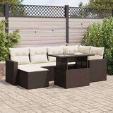 vidaXL 7-dijelni set vrtnih sofa od poliratana s jastucima smeđi | shoptok.hr