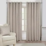 Natural Geometric Jacquard Blackout Eyelet zavese, par, 228x228 cm, (20749172)